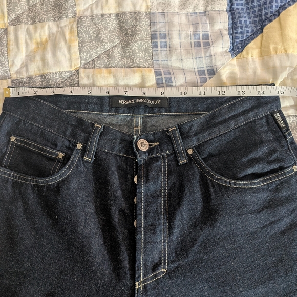 Versace Men's Straight Leg blue Jeans 30 x 32.5 in Like New Condition - Picture 12 of 13